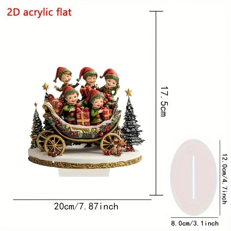 Weihnachts-Schneekugel aus Acryl mit Weihnachtsmann-, Rentier- und Schneemann-Ornament