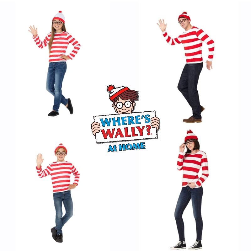 Wally Striped Wheres Top Cosplay Costume Halloween Party Props Kids Gift Adults