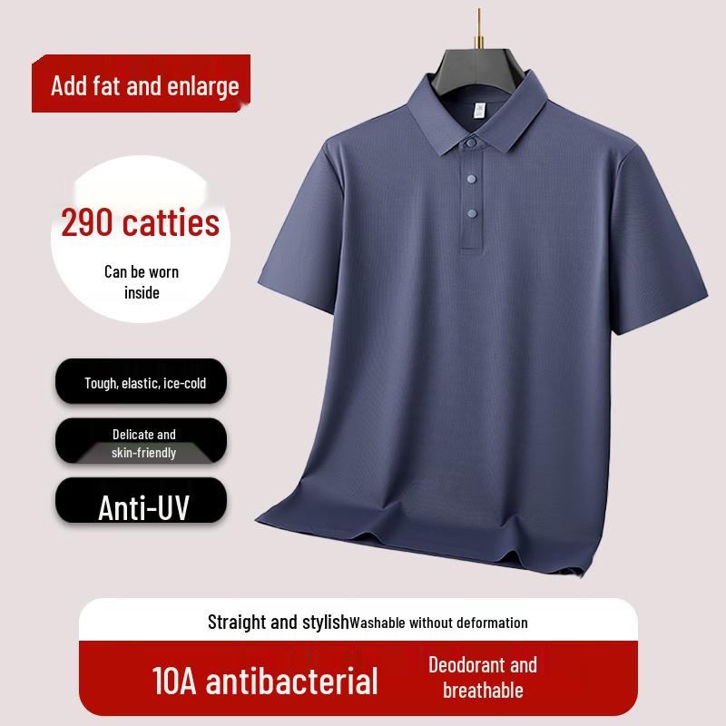 Dibinze Men's Plus Size 10A Antibacterial Breathable Polo Shirt