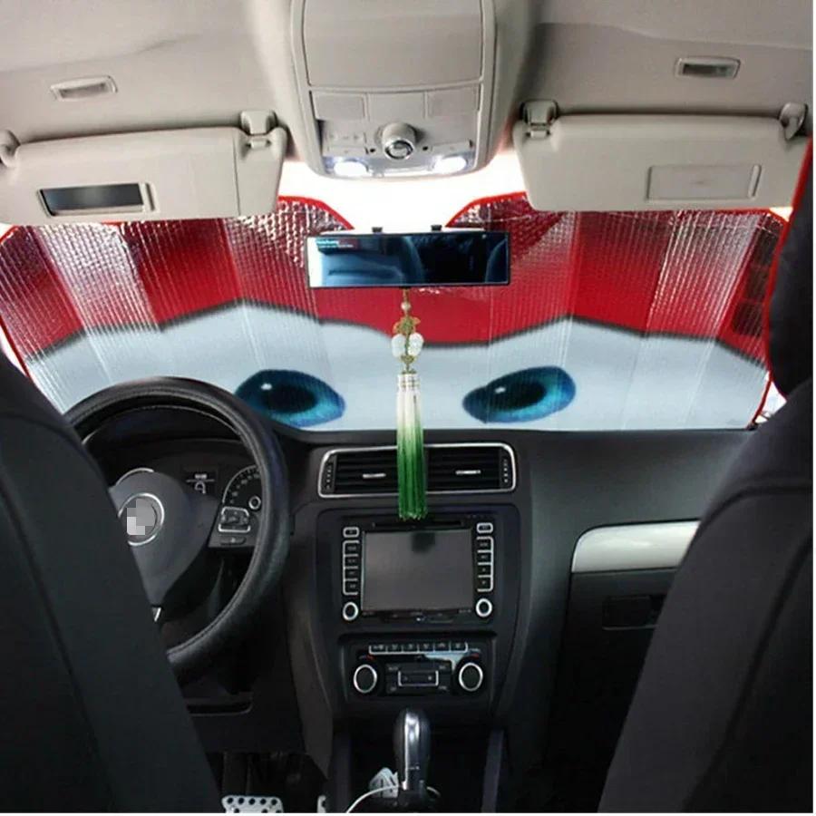 Eyes Lightning M-mcqueen Angry Car SunShade Car Sunshade Front Windshield Protector Foldable UV Resistant Cover Accessorie Amagi
