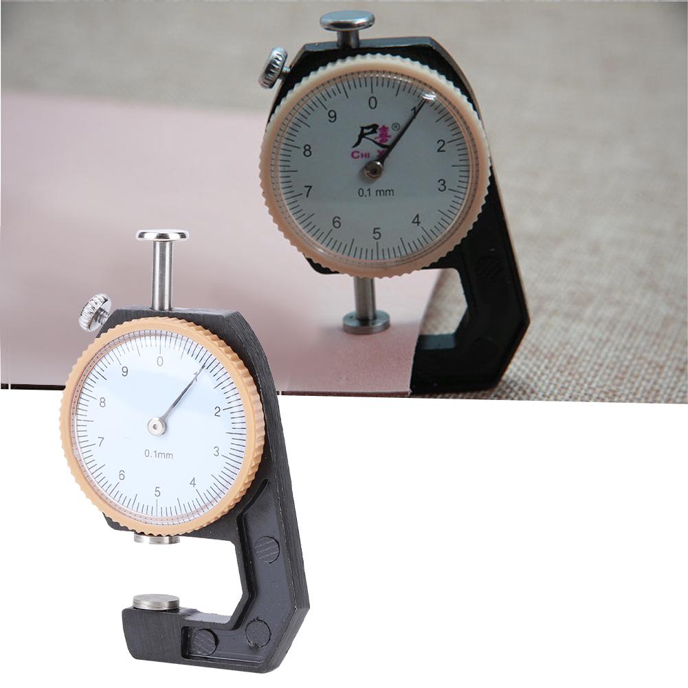 Thickness Gauge Black Portable Accurate Measuring Jewelry Leather Board Equipment 0?10mmFlat Head
