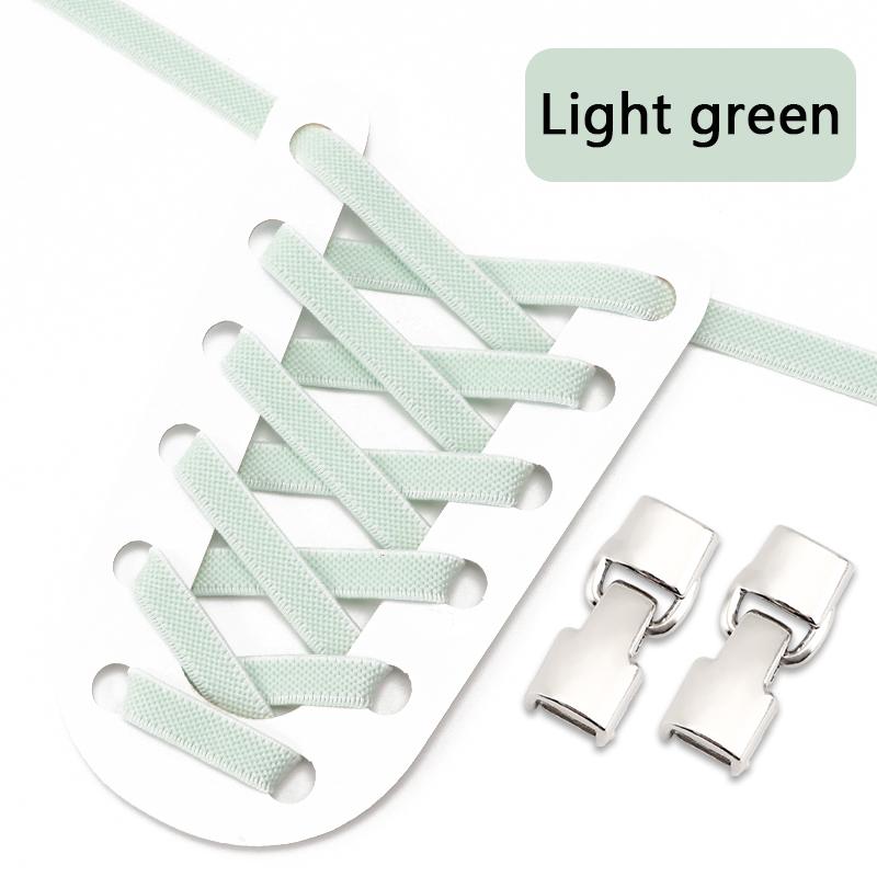 1 Pair Flat Shoelaces Metal Buckle Lock Elastic Shoe Laces Without Ties Sports Enthusiasts Lazy Shoes Lace Accessories