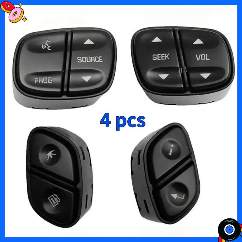 

4 pcs LED Light Steering Wheel Radio Source Switch Button Parts For GMC Yukon Chevrolet Avalanche Silverado Tahoe Hummer H2