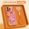 Jellyfish Dolphin Pattern Hand Strap Case For iPhone 17 Pro Max iPhone 16 15 14 13 Pro Max Magnetic For Magsafe Hybrid TPU+PC Matte Cover