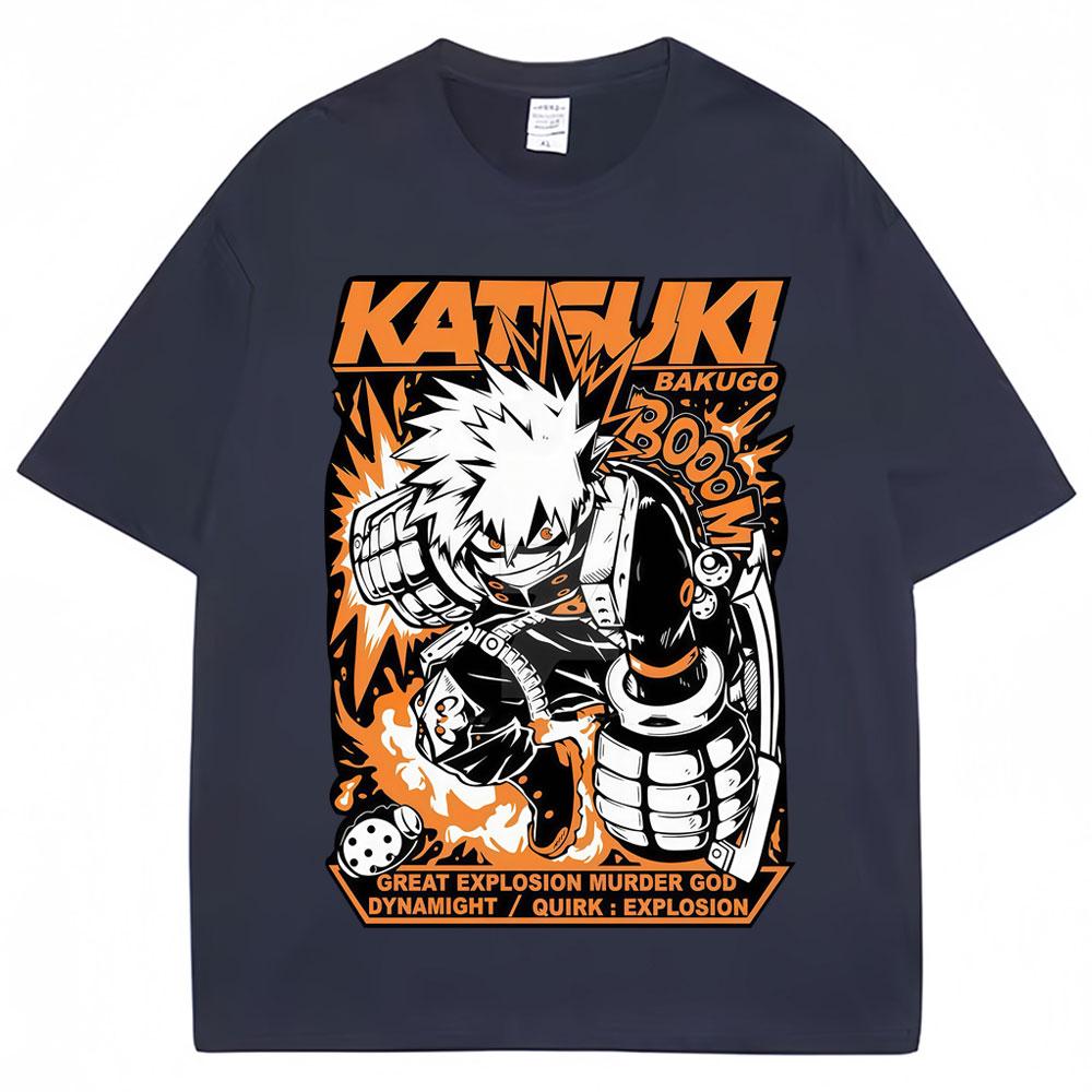 

Anime My Hero Academy Bakugo Katsuki Printed Tshirt Summer Retro Harajuku Luxury Fashion Mens Womens Cotton Casual Tshirt 4XL