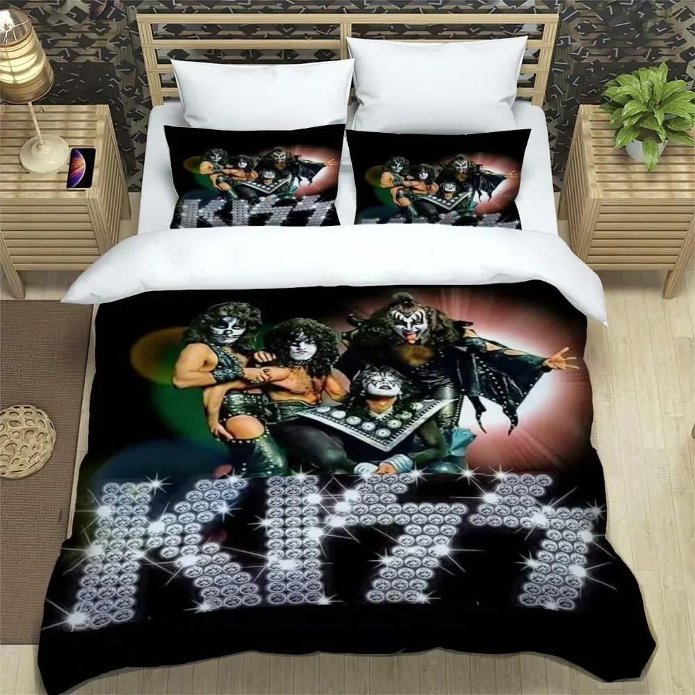 KISS Rock Band Bedding Sets Exquisite Bed Supplies Set Duvet Cover Bed Comforter Set Bedding Set Girls Birthday Gift