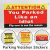50pcs No Permit Area Violation Warning Notice Card,You Parked Like An Idiot Business Cards,Writable Bad Parking Cards For Car