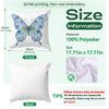 1pcs Blue Floral Butterfly Text Cushions Pillowcase Polyester Cushion Cover Throw Pillow Pillowcover Home Car Sofa Decor