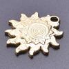 5pcs/Lot Real Gold Plated Sun Pendant Stainless Steel Charm For Jewelry Making Supplies Blank Pendants Base DIY Stone Rhinestone