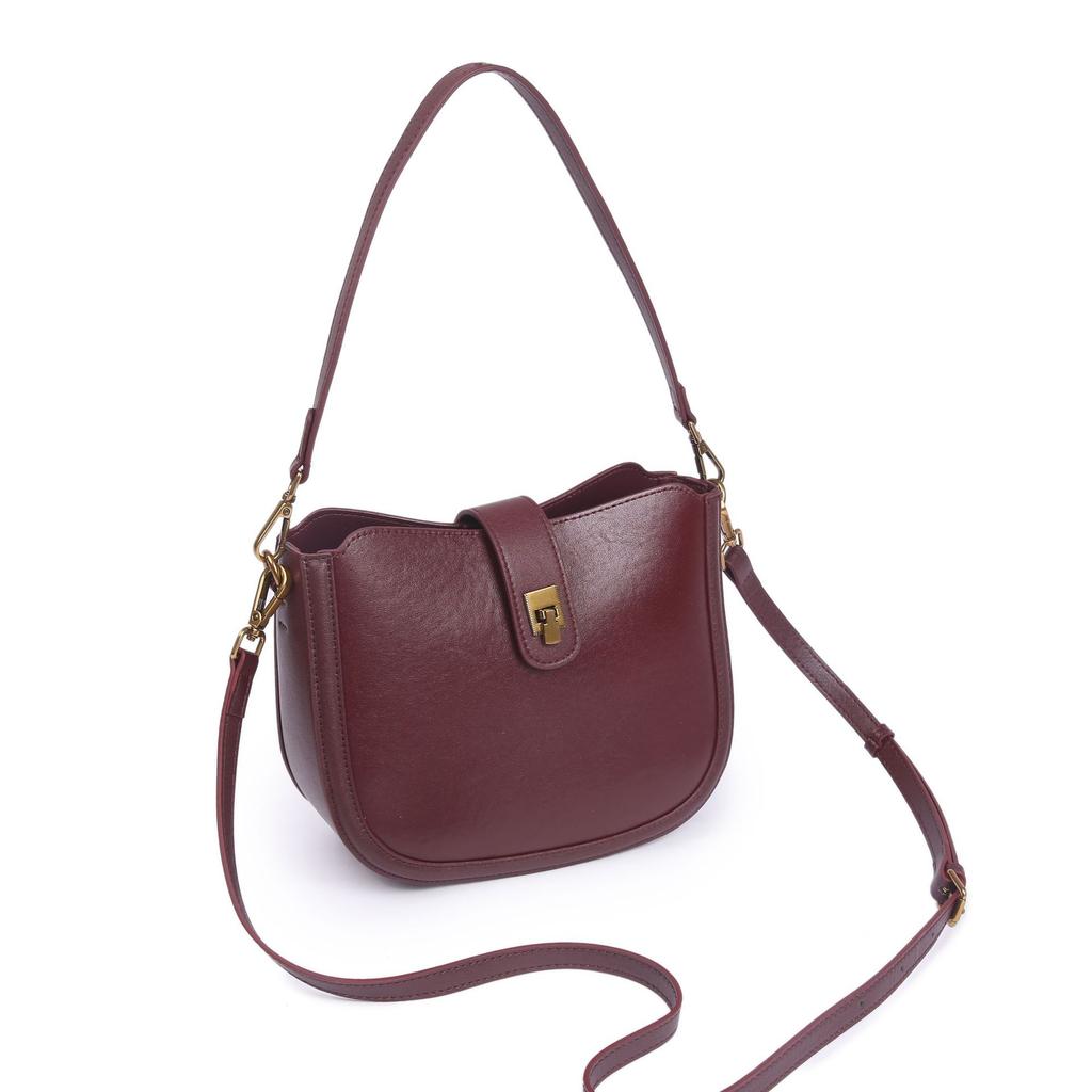 Women's Vegetable Tanned Top Layer Cowhide Bag Minimalist Fashi Practical Dumpling Bag Versatile Crossbody Shoulder Small Bag