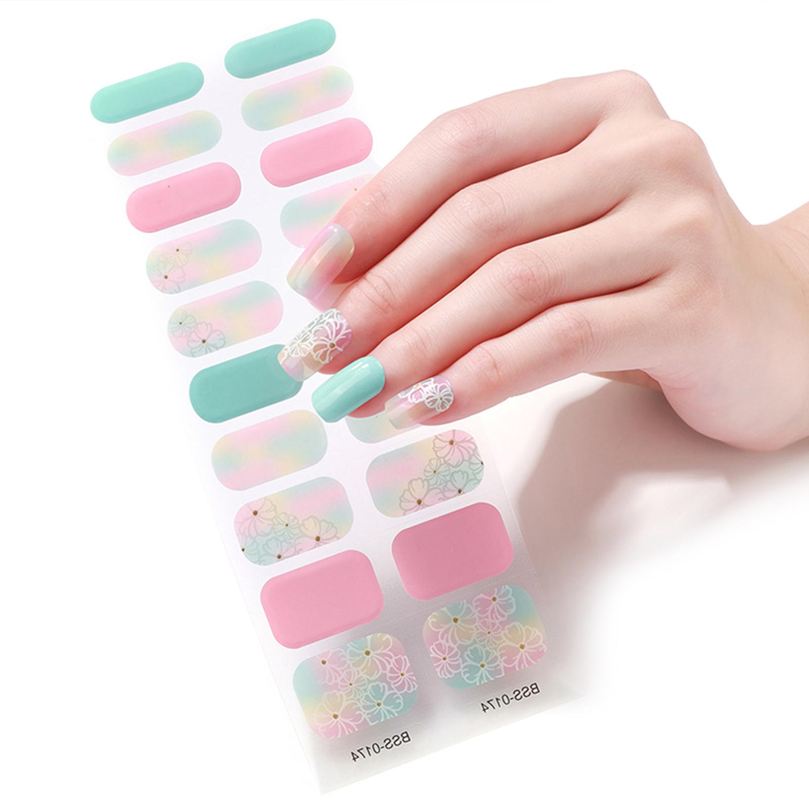 

20 насадок для полуотвержденного геля для ногтей, клейкие слайдеры, долговечные, полностью покрывающие ногти, гелевые светодиодные УФ-лампы Neede