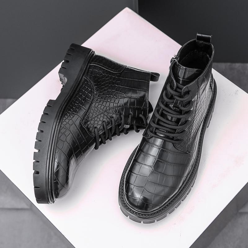 Fashion Genuine Leather Male Ankle Boots Comfortable Chelsea Boots Men's Stylish Formal Business Dress Boots Designer Business Footwear
