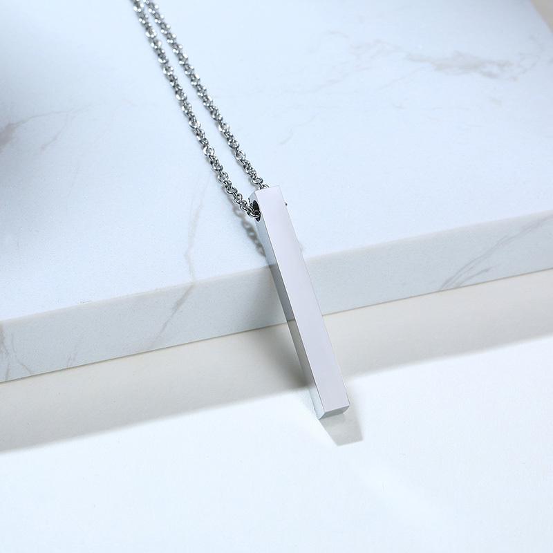 Vnox Personalisierbare Säulenstangen-Halsketten für Männer, Vertikaler 3D-Geometrischer Anhänger aus Edelstahl, Einfacher Minimalistischer Lässiger Schmuck