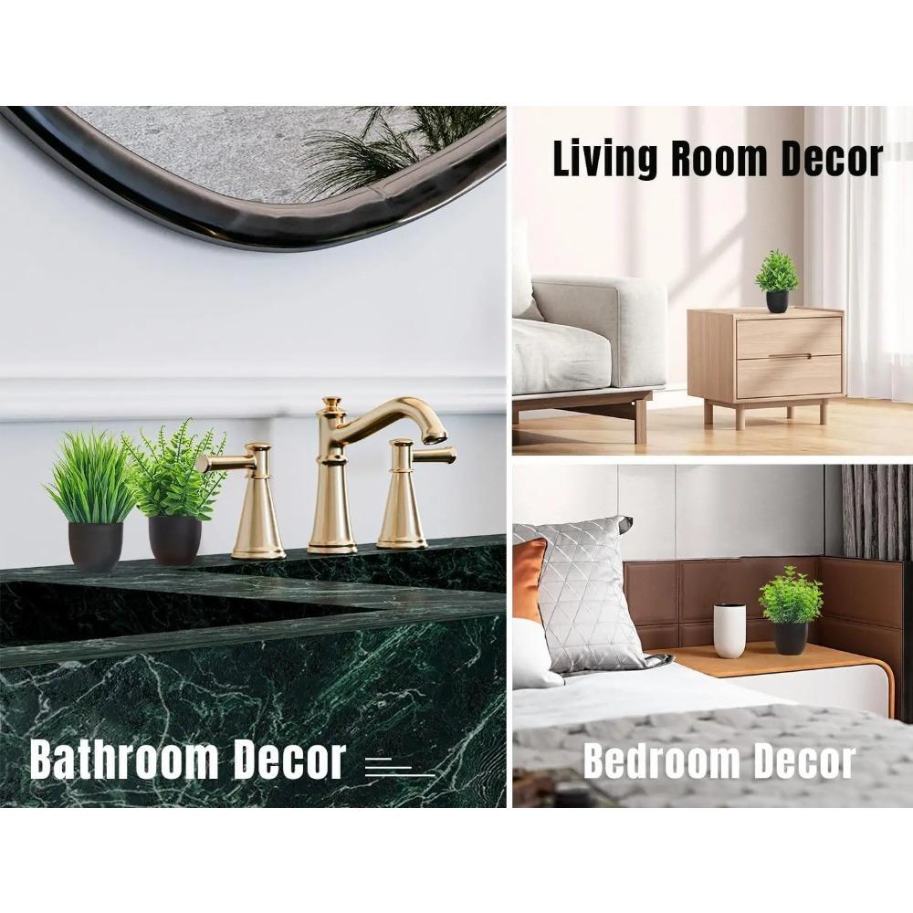 4PCS Artificial Plants Small Faux Plants Green Bathroom Accessories for Bathroom Home Office Table Decor Indoor