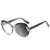 Latest Luxury Design Round Shape Transparent Leopard Lady Frame Color Shift Anti Blue Light Hyperopia Reading Glasses +2 +4 +6