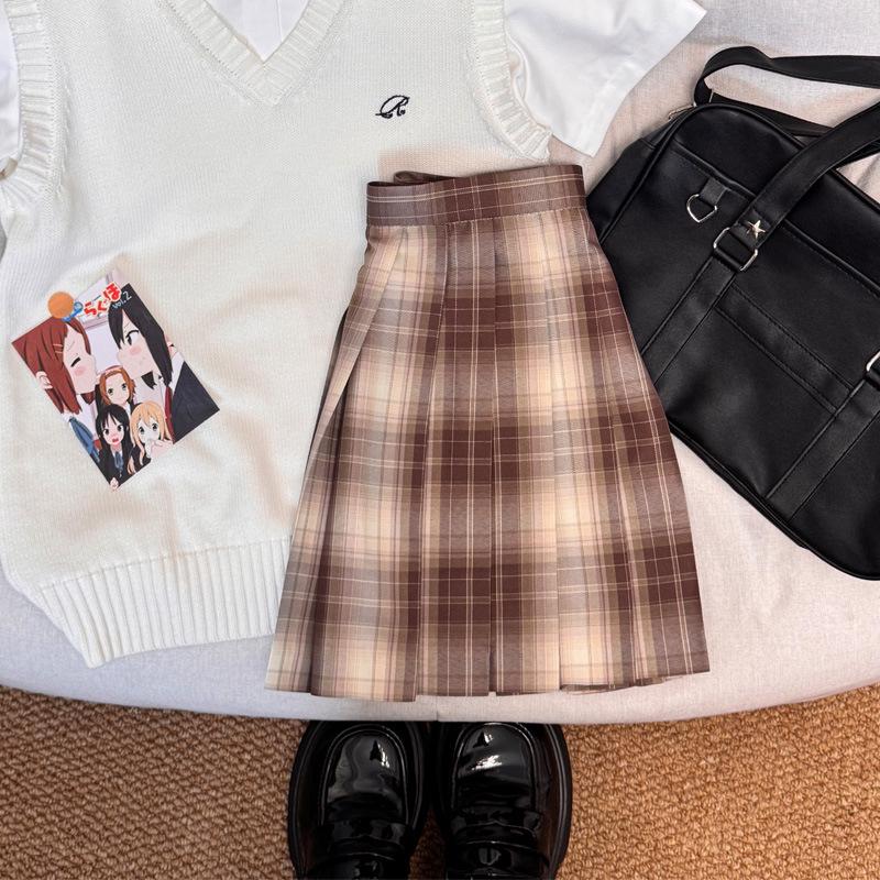 Japanese Style Authentic Pleated Tartan Skirt - School Uniform & Academic Style, Popular Whitening Summer Item