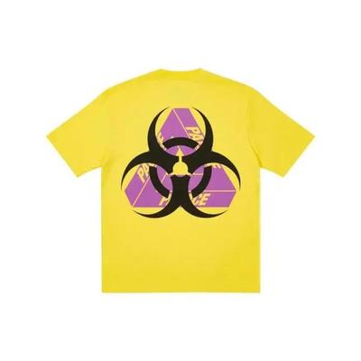 Palace Biohazard Triangle Back Triple Ring Logo Short Sleeve Tee Unisex Tops Yellow P20TS148
