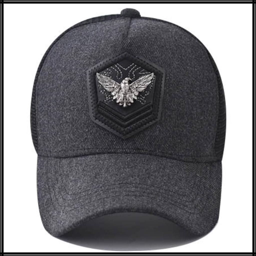 Baseball CZA418 [White Fang] Hat, Cap, Cap, Mesh, Embroidered, Breathable, Outdoor, Stylish, Men's, Women's, (Navy)