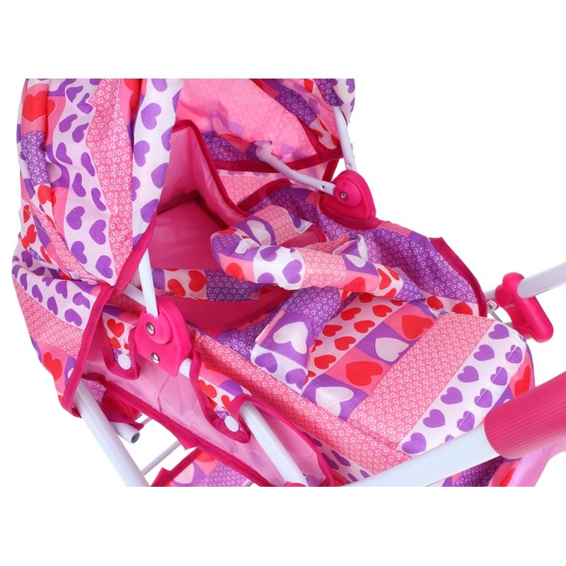 Deep Doll Pram Stroller Bassinet Carrier 3-in-1 Foldable Canopy