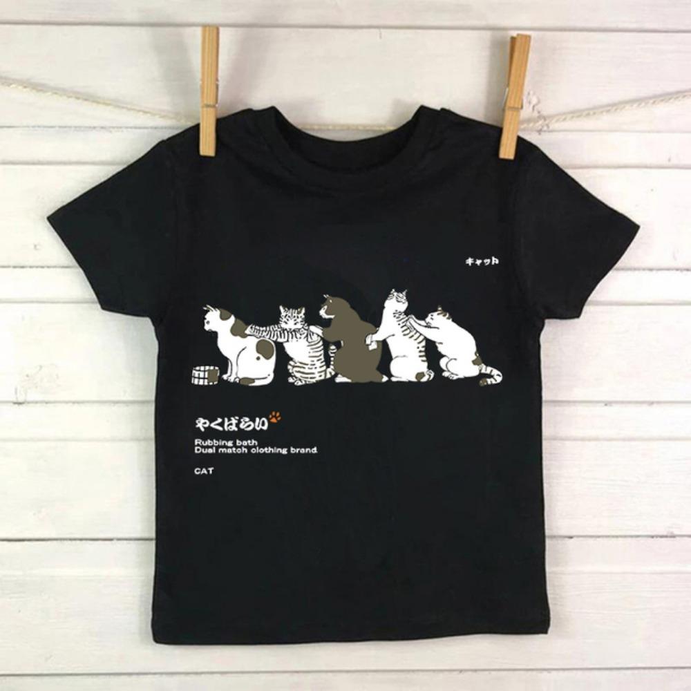 2-13 Jahre Kinder T-Shirt mit Katzen-Print Kinder T-Shirt Kinderkleidung T-Shirt Tops T-Shirt Jungen Mädchen Baby T-Shirt