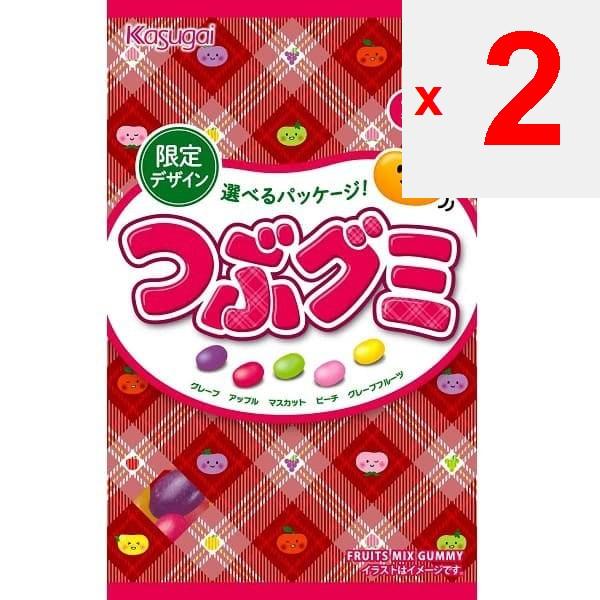 Kasugai Confectionery “Tsubu Gummi” 80g Four Types of Limited-time Crushable Gummy packages.Four Ty Four Types of Limited-time Crushable Gummy Package