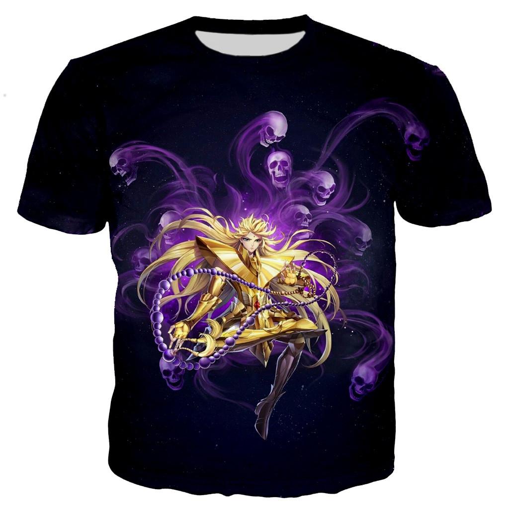 Saint Seiya T Shirt Men Fashion T-shirts Kids Hip Hop Tops Tees Anime 3d Print Tshirt Summer Men's T-shirt Graphic Tops Boys Tee
