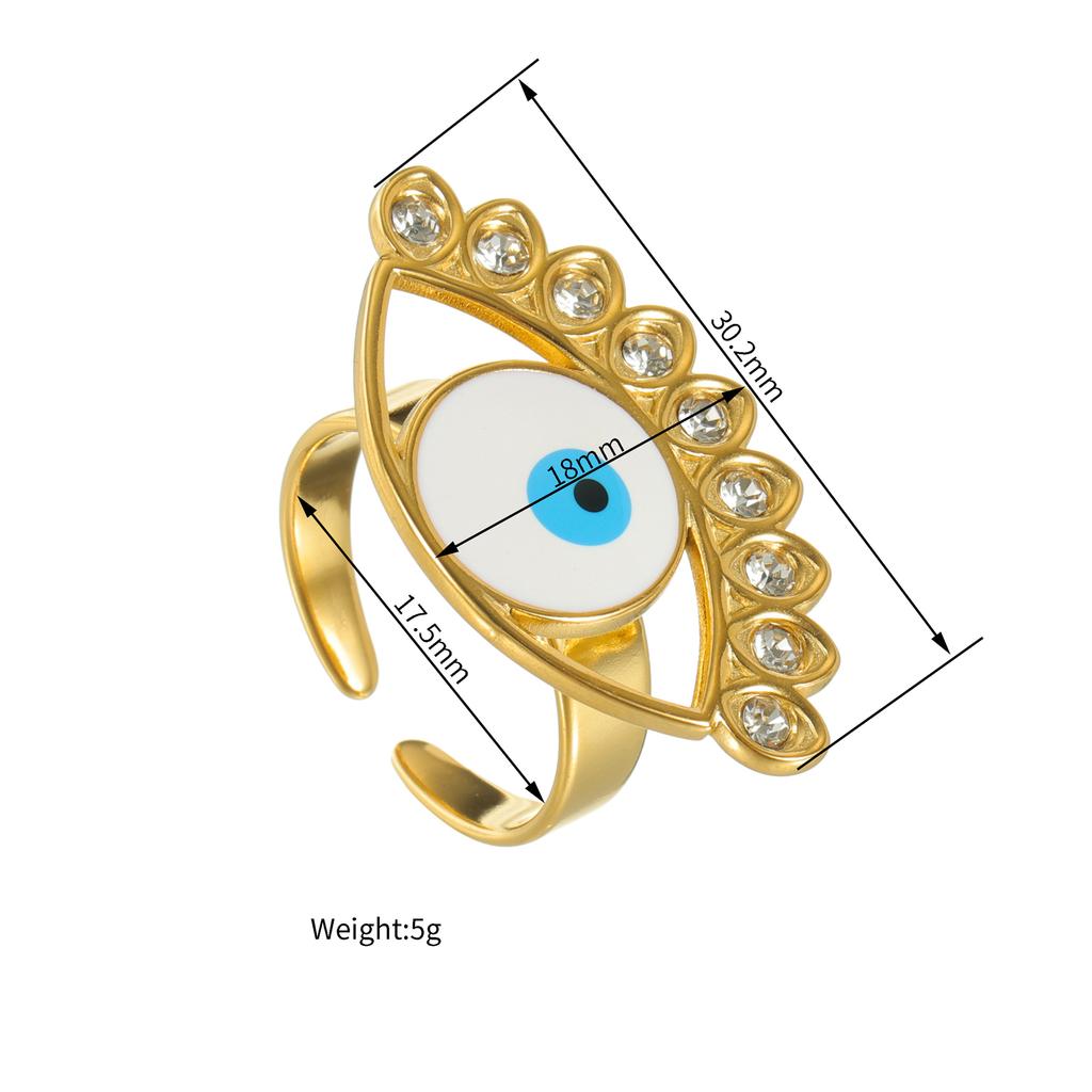 Edelstahl Vintage Zirkon Ringe für Frauen Verstellbar Retro Glänzender Stein Offener Ring Wasserdicht Weihnachts Schmuck Geschenk