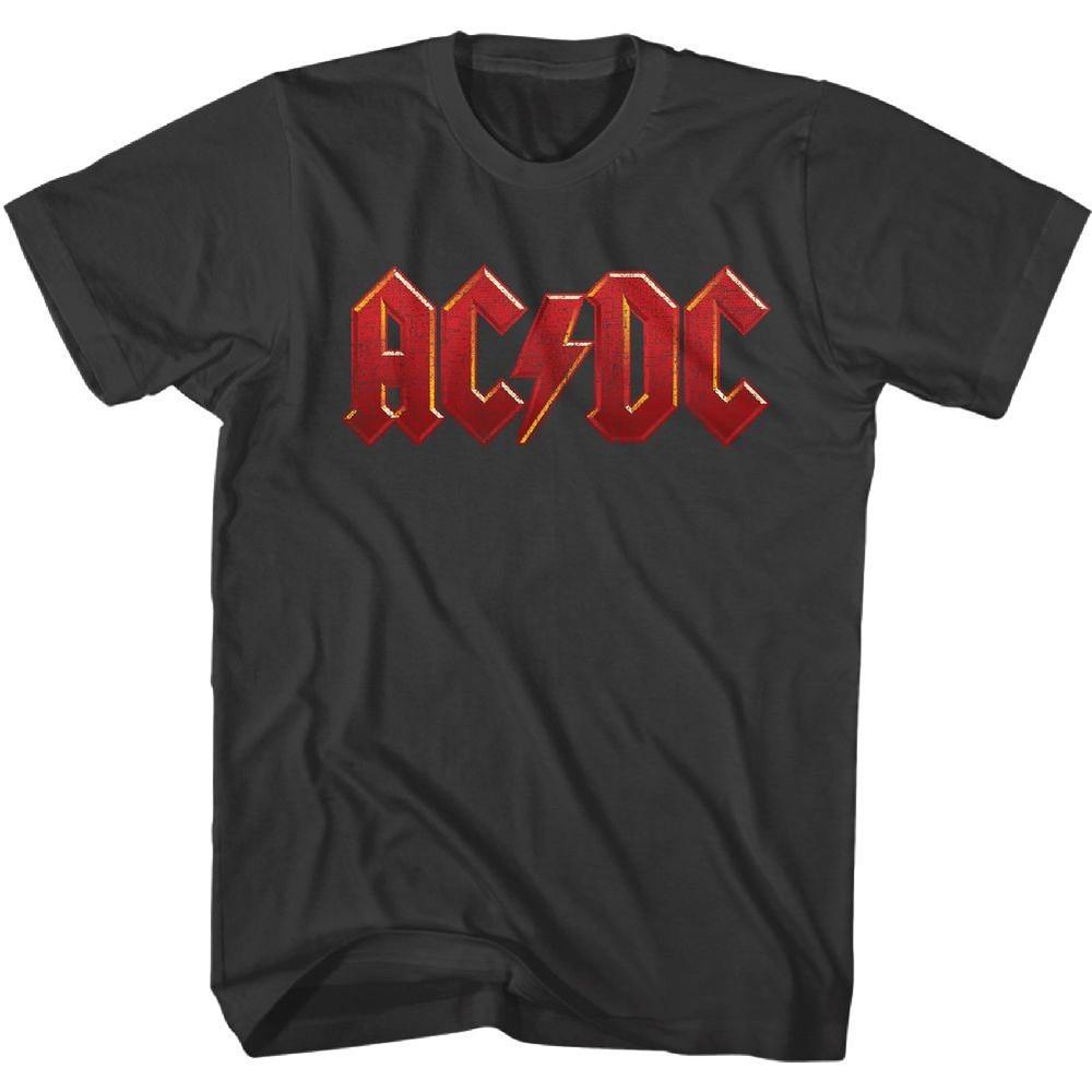 AC/DC Logo Red Distress Smoke Rock and Roll Music Band T-T-shirt Tops Tees Men's Women's Unisex