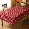 2D Flat 1pc-soft, Stylish, and Beautiful Red and White Checkered Tablecloth, Machine Washable and Easy To Clean, Enhances the Dining Atmosphere, Table