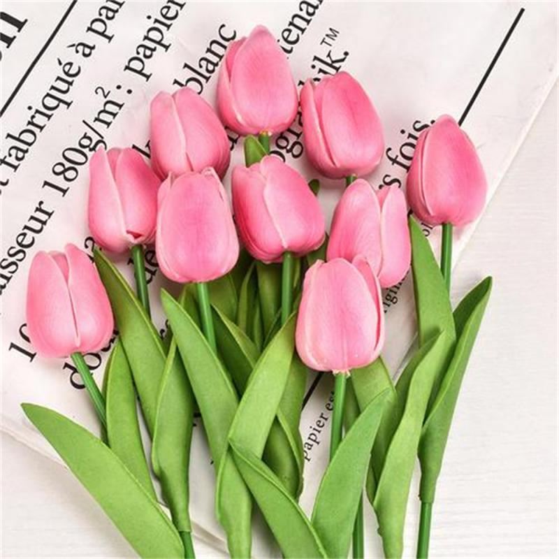 Colorful Tulip Artificial Flower Real Touch Flowers Tulip Bouquet Fake Flower For Home Wedding Decoration Home Garden Decor
