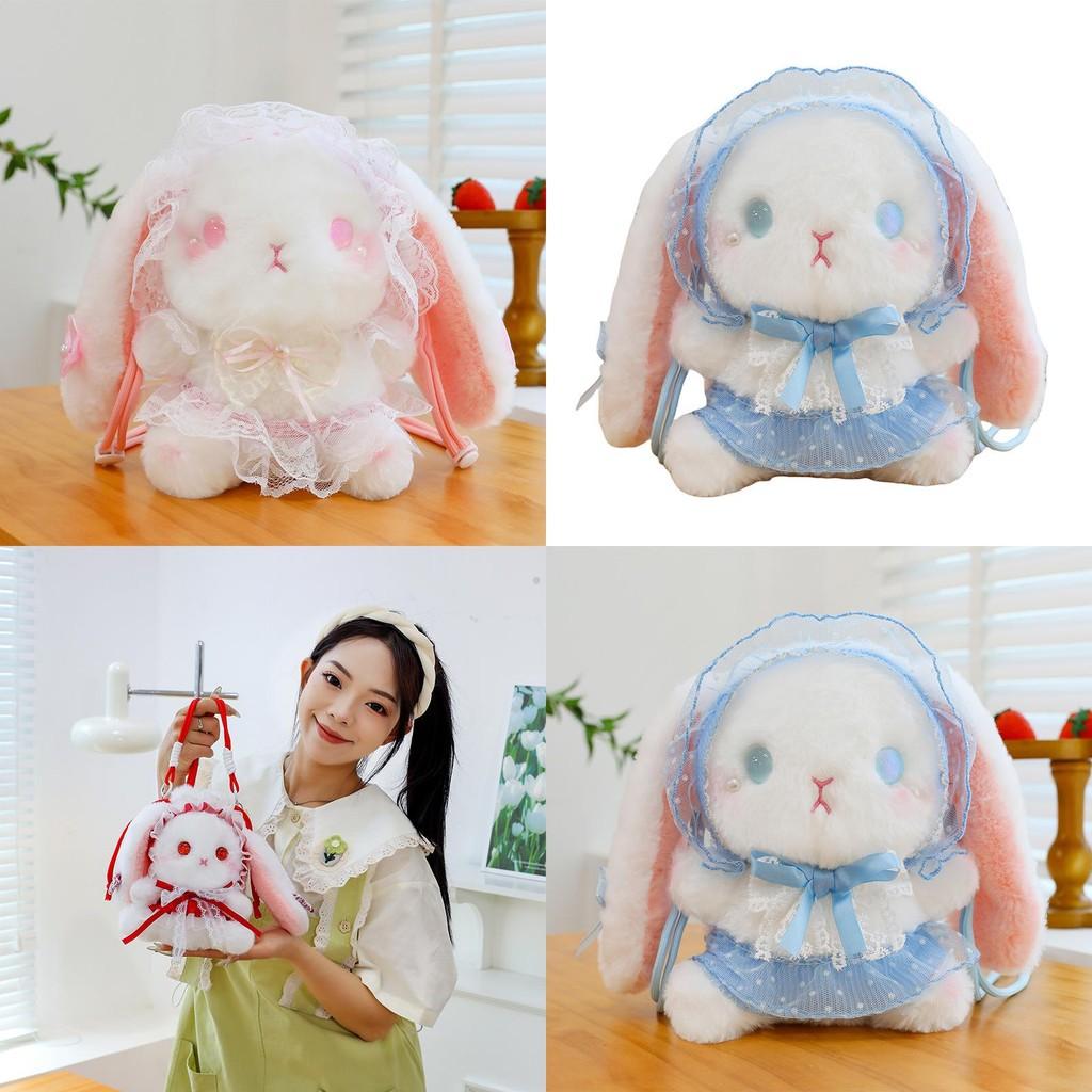 Lolita Style Plush Bunny Crossbody Bag With Cartoon Design For Girls And Kids