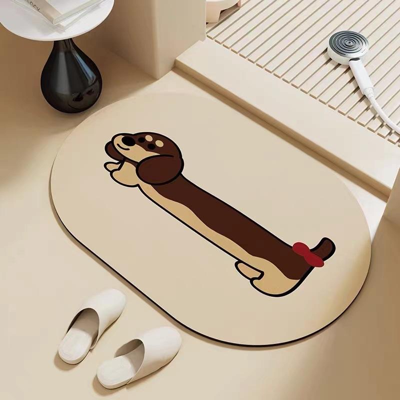 Dachshund Floor Mat, Diatom Mud Suction Mat At The Door Of The Bathroom, Toilet, Toilet Easy To Take Care Of, Foot Mat, Bathroom Carpet