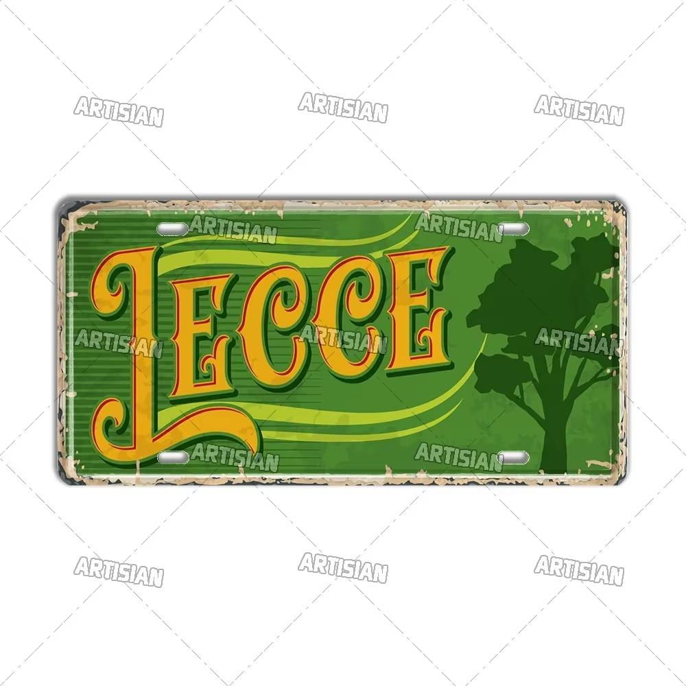 Artisian Italy City State Travel Car Plate Province Metal Sign Landmark License Plate Decorative Tin Plaque Wall Decor Piece