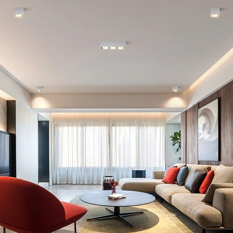 Takspotlight LED 7W 9W 12W Overflatemontert Antirefleks Vanlig aluminiumslysarmatur Downlight 85-265V