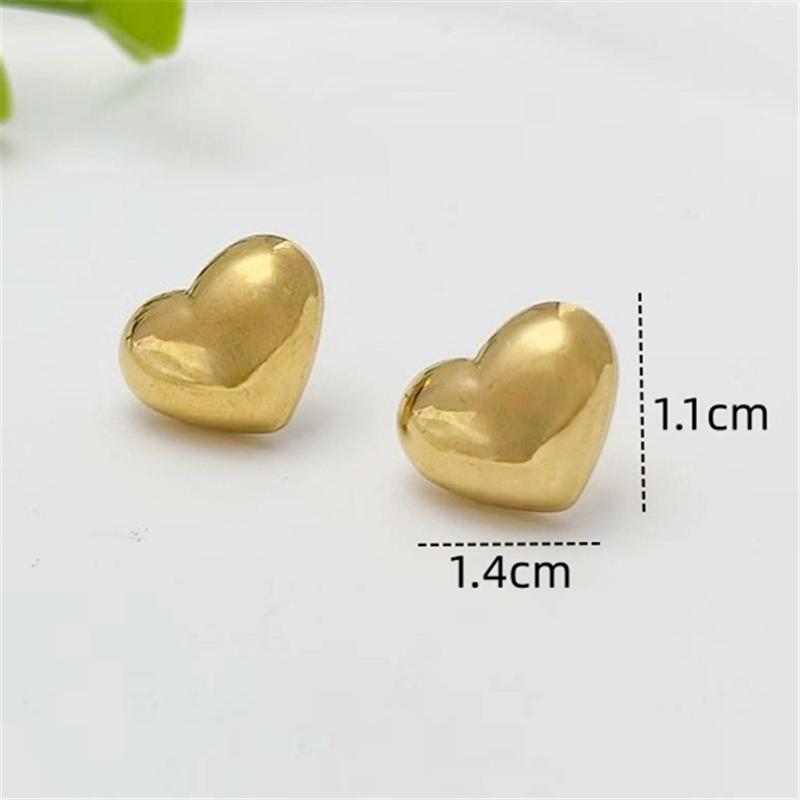 1 Pair of Stainless Steel Smooth Earrings, High-End Women's Accessories, Personalized Heart Series Earrings, Light Luxury Earrings