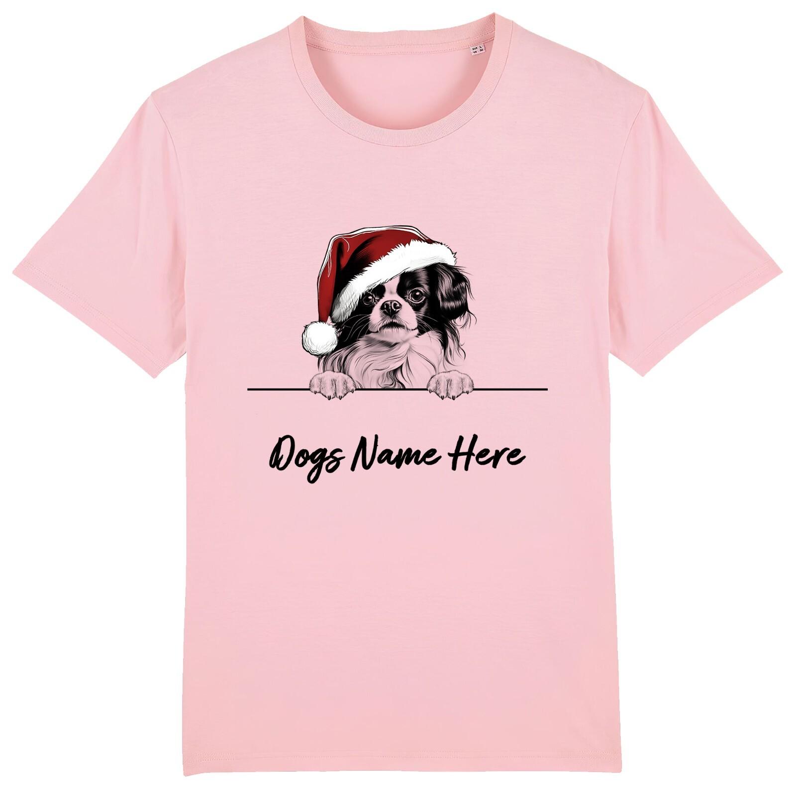 JAPANESE CHIN Personalised Christmas Dog T-Shirt Mens Womens Tees Top Mens Womens Dogs Name Gift 2XL
