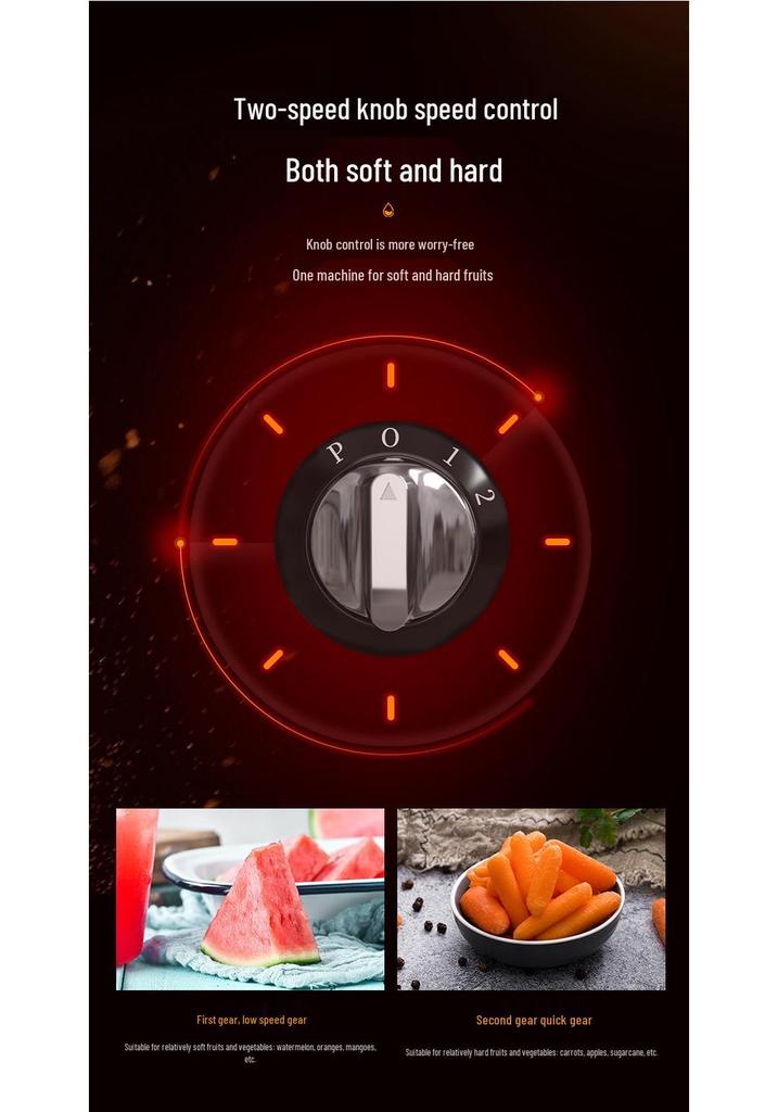 Large Caliber Household Juicer with Pulp Separator - Automatic Fresh Fruit & Vegetable Juice Machine
