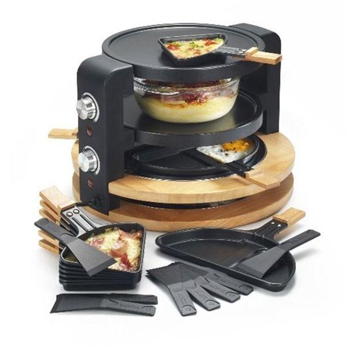 Raclette - kitchen chef - rond 8 personnes - 1500w - finition bois