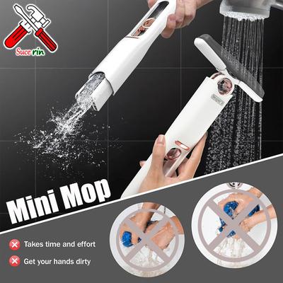 2-24 Adet Mini Mop Güçlü Sıkma Mini Mop Katlanabilir Kendinden Sıkmalı Yer Mutfak Tuvalet Yıkama Masa Pencere Araba Temizleme Aletleri