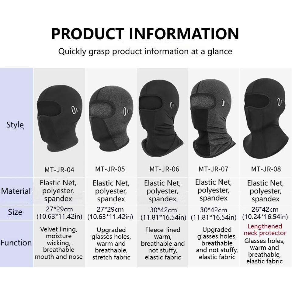 Loogdeel Balaclava Windproof Thermal Head Cover for Motorcycle Cycling Winter Outdoor Sports Warm Face Mask