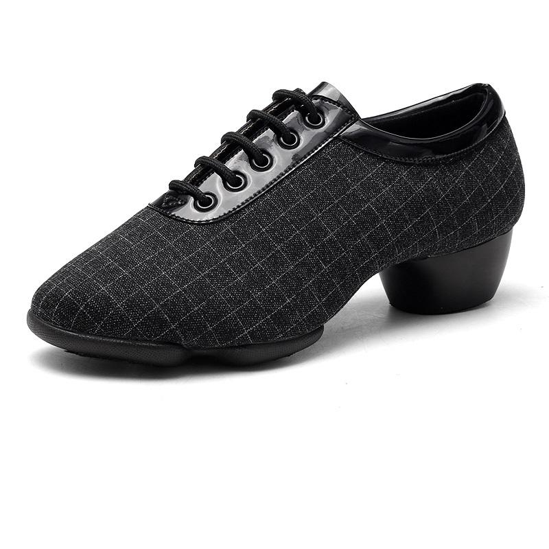 Leather Sole Latin Dance Shoes Oxford Soft Sneakers Square Dancing Women Shoes Ventilation Canvas Shoes Leather Sole Sneakers