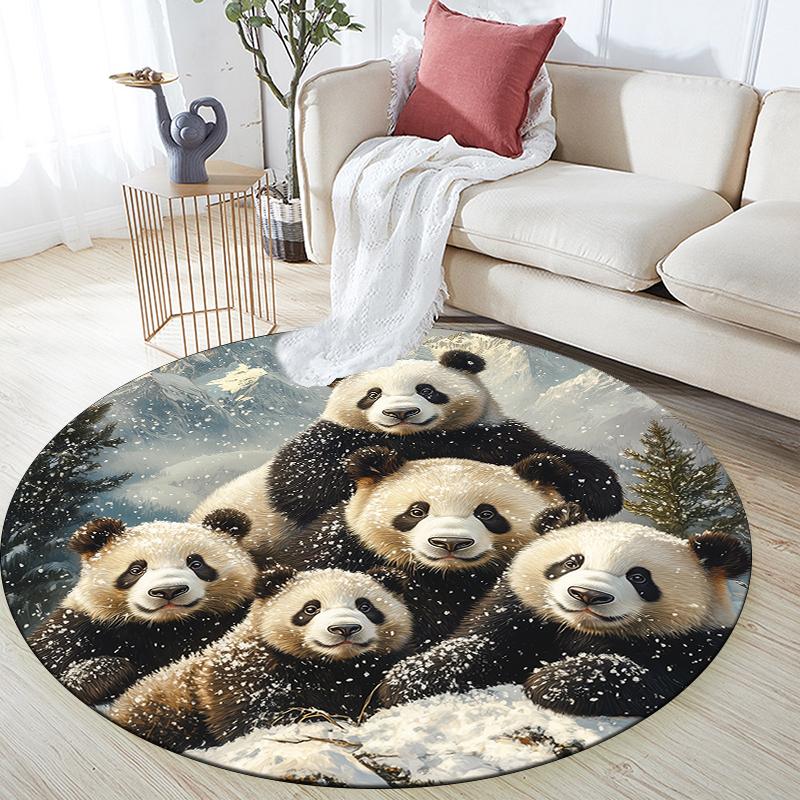 

Panda pattern round rug,Carpet Rug for Living Room Bedroom Sofa Playroom Decor,Non-slip Floor Mat,Holiday Gifts and Birthday Gifts 80cmx80cm
