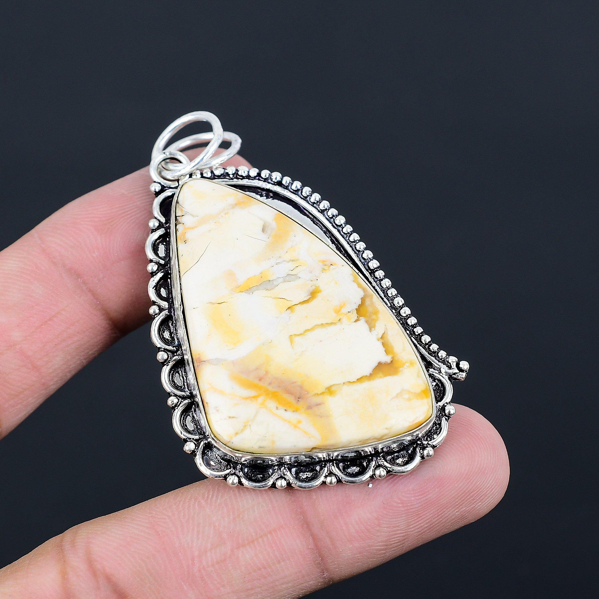 Daughters Day Sale Brecciated Mookaite Gemstone Wife Pendant 925 Sterling Silver