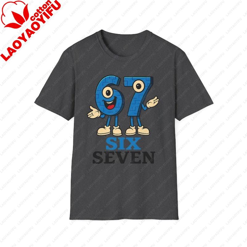 

67 Meme Six Seven 67 Italian Brainrot Playful Graphic TShirt Adults Unisex Softstyle Tee Fun Wear for Birthdays Parties Tops S