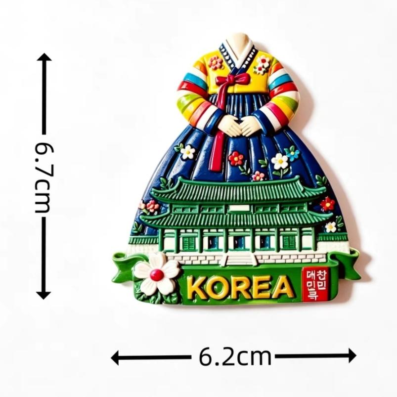 South Korea Seoul Jeju 3D Fridge Magnets Tourism Souvenir Refrigerator Magnets Sticker Home Kitchen Decoration