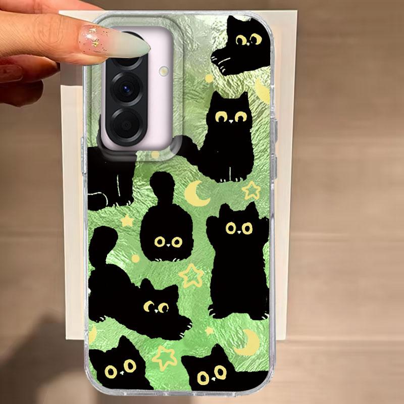 

Чехол для Samsung Galaxy A56 A36 A16 A25 A35 A26 S25 S24 Plus Ultra FE 5G Чехол для телефона Кот Мультяшный Градиент Для Samsung A55 Сумки Samsung A56 белый