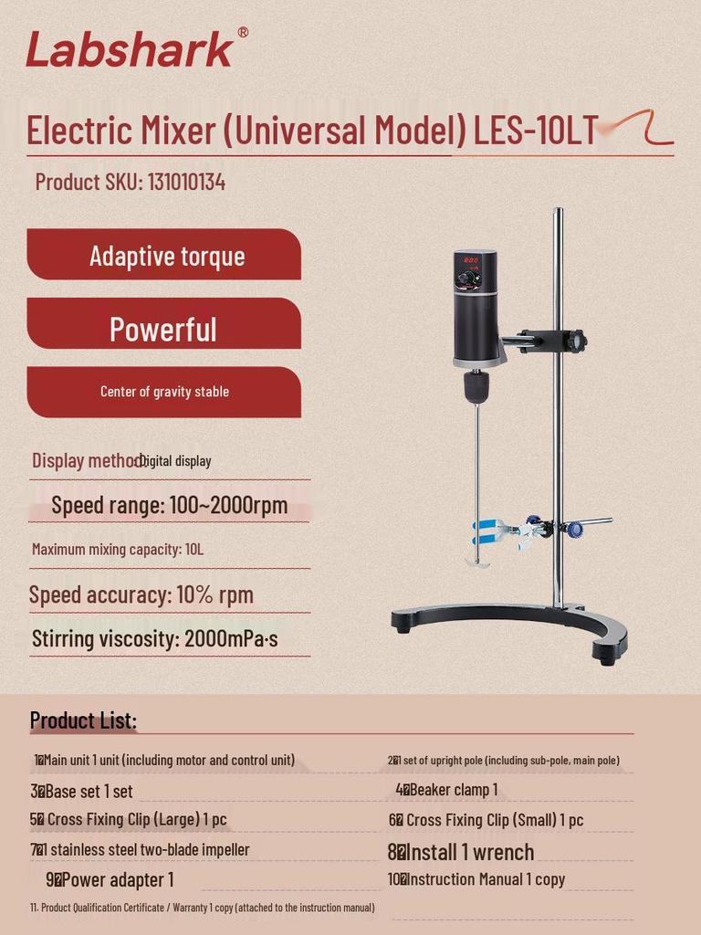 Labshark Digital Display Top-Mounted Cantilever Mixer for Laboratory and Industrial Use