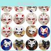 Japanese Anime Half Face Fox Mask Handpainted Kitsune Cosplay Halloween Costume Accessory