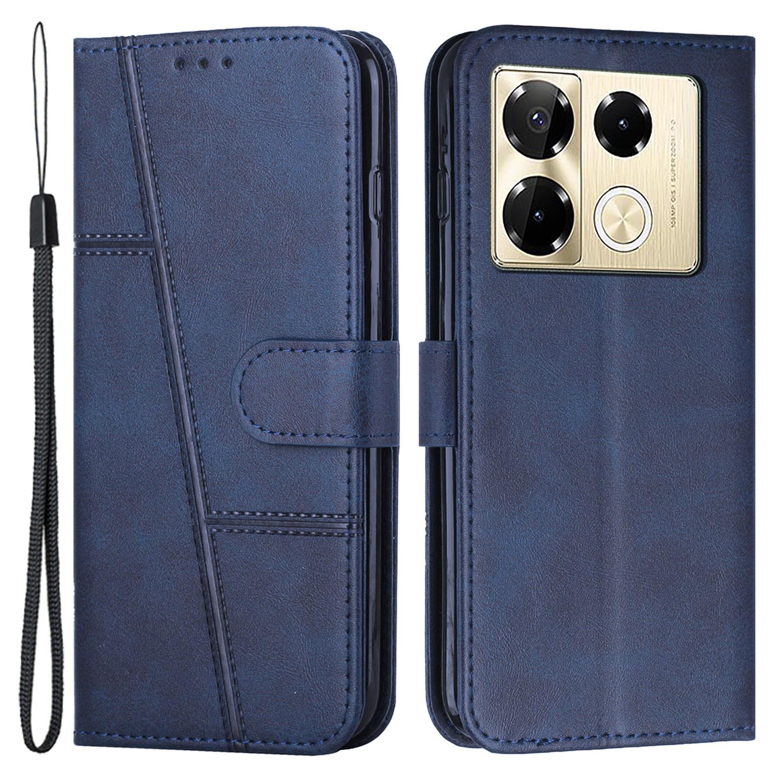 

For Infinix Note 40 Pro 4G/40 Pro 5G/40 Pro+ Case PU Leather Calf Texture Mobile Phone Cover Sapphire