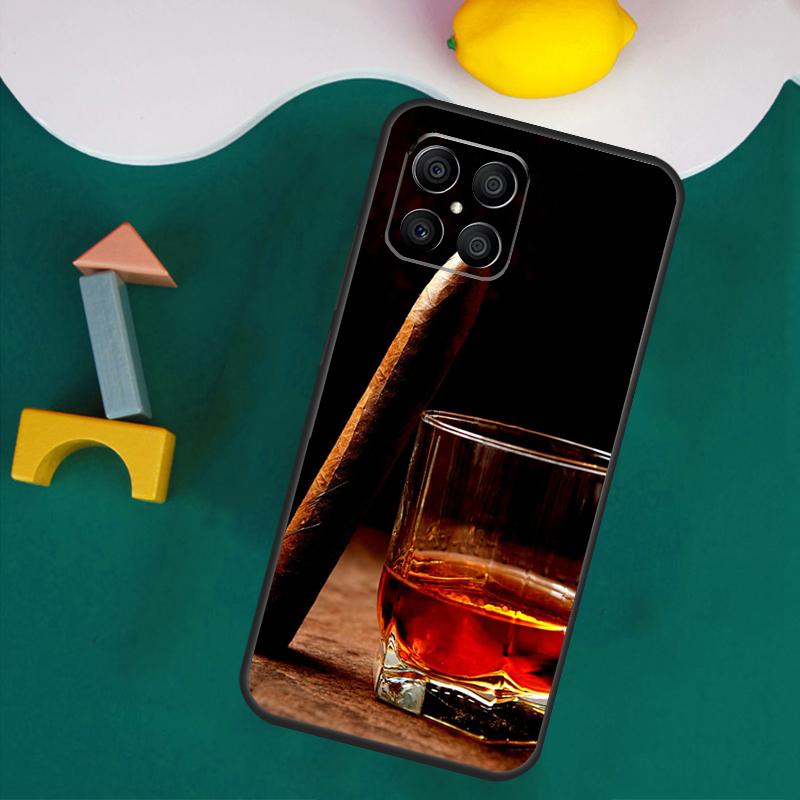 Cigar and Whiskey Case For Honor Magic 7 Pro 5 6 Lite Honor 200 Pro 50 70 90 X9a X8a X8 X9 X8b X9b X9c Cover